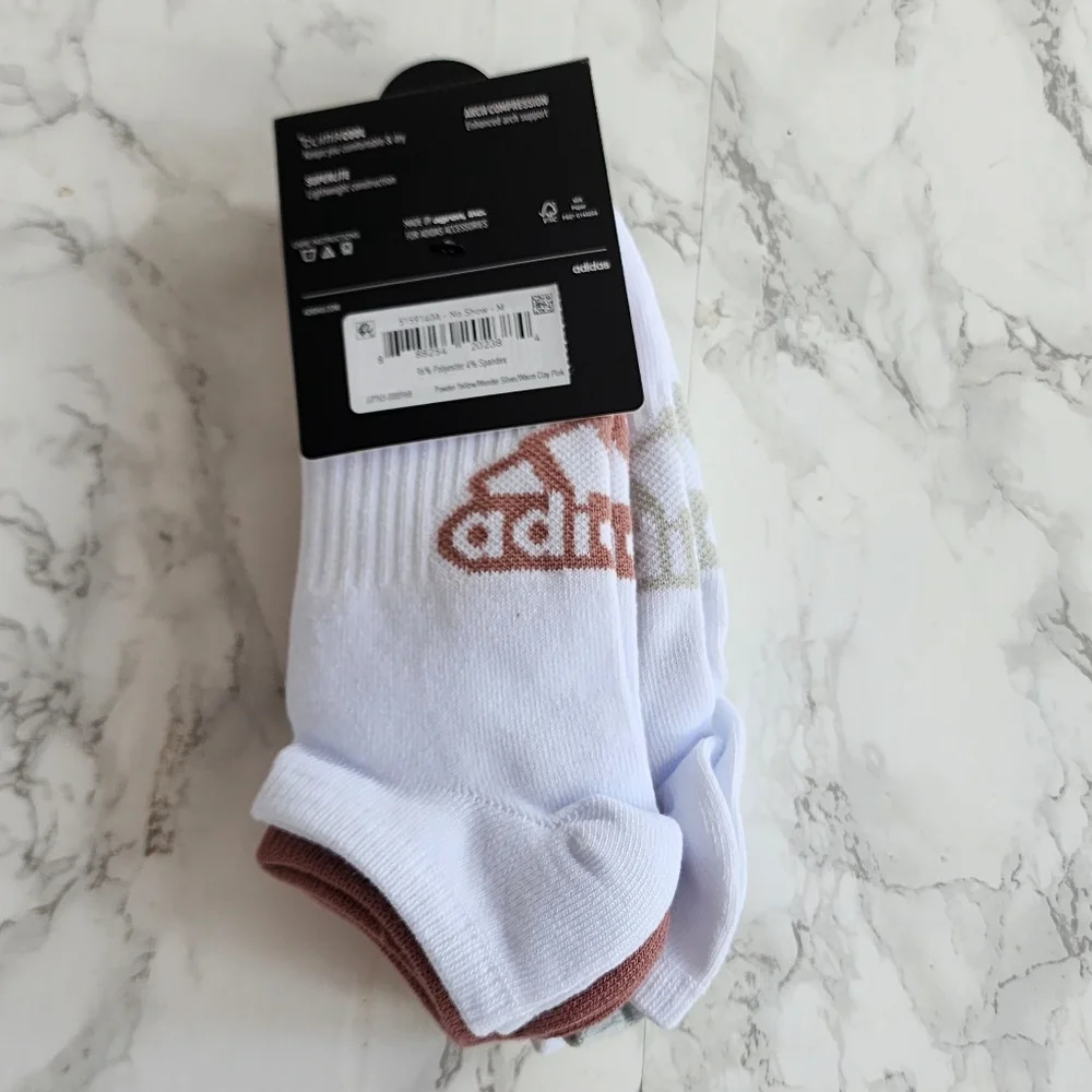 Adidas Superlite No Show Socks, Women's 6 Pair  Size 5-10,  new multi-color